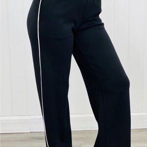 Chic Women's Black Track Pants with White Accent